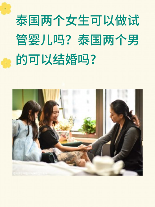 泰国两个女生可以做试管婴儿吗？泰国两个男的可以结婚吗？